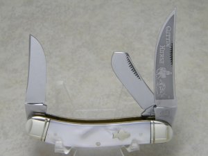 Bulldog Brand Solingen Germany "Cuttin Horse" Pearl Sowbelly Knife c.1993 - Spade Shield - 1 of 36