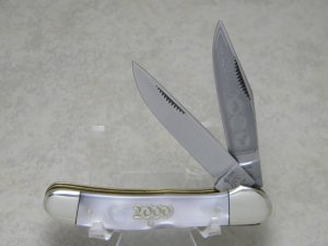 Bulldog Brand Hammer Forged Solingen Germany "Anno Domini" 2000 Pearl Copperhead Knife