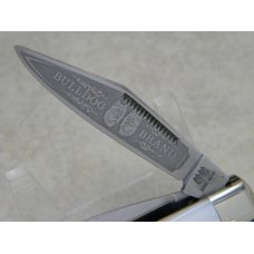 Bulldog Brand Germany Genuine Mother of Pearl "Double Dog Head" Etch Stockman Knife Bulldog Brand Germany Genuine Mother of Pearl "Double Dog Head" Etch Stockman Knife