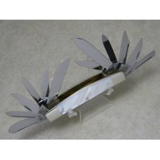 Fight'n Rooster Germany Celebrated Pearl "International Cutlery Club" 12 Blade Congress Knife c.1985 Fight'n Rooster Germany Celebrated Pearl "International Cutlery Club" 12 Blade Congress Knife c.1985