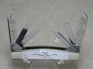Fight'n Rooster Germany Pearl "Kentucky Cutlery Assn." 6 Blade Congress Knife c.1982