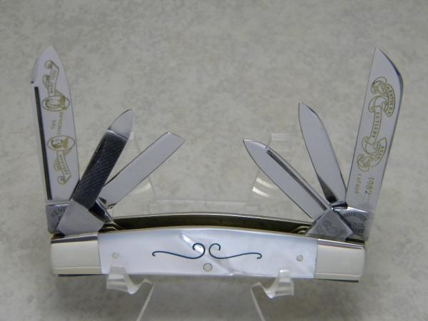 Fight'n Rooster Germany Pearl "Kentucky Cutlery Assn." 6 Blade Congress Knife c.1982 Fight'n Rooster Germany Pearl "Kentucky Cutlery Assn." 6 Blade Congress Knife c.1982