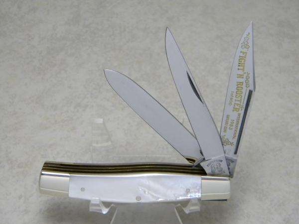 Fight'n Rooster Germany Celebrated Pearl "International Cutlery Club" 3 Blade Jack Knife c.1983 Fight'n Rooster Germany Celebrated Pearl "International Cutlery Club" 3 Blade Jack Knife c.1983
