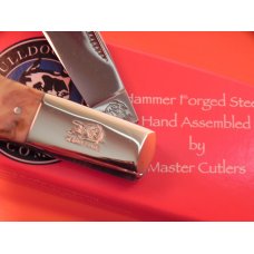 2007 Bulldog Brand, HAND MADE Single Blade Barlow with Great Brown Swirl synthetic Handles -NOS/NM 2007 Bulldog Brand, HAND MADE Single Blade Barlow with Great Brown Swirl synthetic Handles -NOS/NM