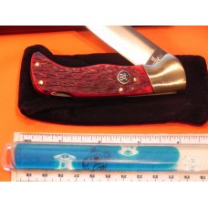 J A Henckels Folding Hunter Pocket Knife with Red Pick Bone Handles -NOS +Orig Box J A Henckels Folding Hunter Pocket Knife with Red Pick Bone Handles -NOS +Orig Box
