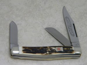 Kissing Crane Robt Klass Solingen Germany Stag 1235 XVIII Stockman Knife c.1979