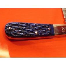 HAND MADE 2007 Bulldog Brand, Single Blade Barlow w/ Vibrant Blue Weave Design Bone? Handles -M/NM HAND MADE 2007 Bulldog Brand, Single Blade Barlow w/ Vibrant Blue Weave Design Bone? Handles -M/NM