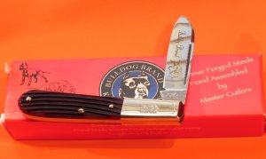  HAND MADE 2007 Bulldog Brand, Single Blade Barlow w/ Winter Bottom Bone Handles -M/NM