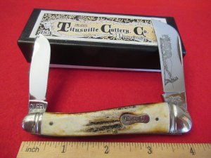 Titusville Cutlery By Queen Stag Handle Stockman Pattern # TC09129TS