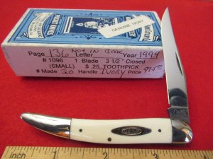  Case Classic Genuine Ivory  1 of 20 Pattern #1096