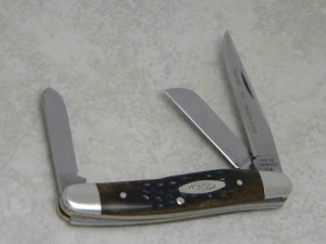 Case XX Stainless USA 1 Dot (1979) Bone 6318 HP SSP Tested XX Razor Edge Stockman Knife