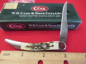 Case XX Burnt Amber Damascus Tiny Texas Toothpick Pattern #610096 DAM