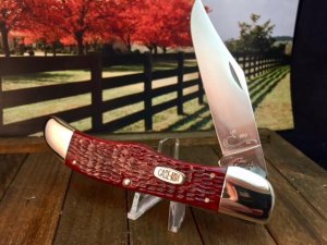 Case Mid Folding Hunter PROTOTYPE, Stunning Red Jigged Bone Serial #0