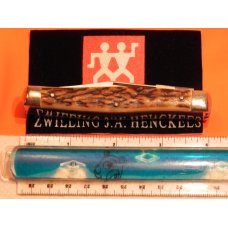 Vint  J A Henckels 3 Blade Stockman "Premium Stock" #190 Pocket Knife -Nice Stag Handles & Etching