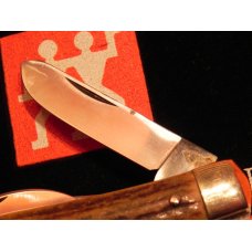 Vint  J A Henckels 3 Blade Stockman "Premium Stock" #190 Pocket Knife -Nice Stag Handles & Etching