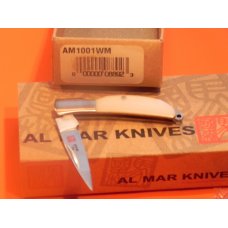 Al Mar Key Chain Knife MDL# 1001WM w White Micarta Handles- 2 & 1/4" Closed -Blade Etch +Pouch & Box Al Mar Key Chain Knife MDL# 1001WM w White Micarta Handles- 2 & 1/4" Closed -Blade Etch +Pouch & Box