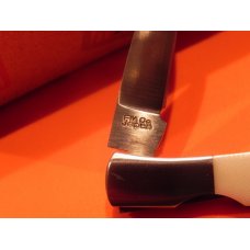 Al Mar Key Chain Knife MDL# 1001WM w White Micarta Handles- 2 & 1/4" Closed -Blade Etch +Pouch & Box Al Mar Key Chain Knife MDL# 1001WM w White Micarta Handles- 2 & 1/4" Closed -Blade Etch +Pouch & Box