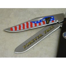 Camillus USA Wood "Forever Free - American Eagle and Flag" Slimline Trapper Farmers Jack Knife Camillus USA Wood "Forever Free - American Eagle and Flag" Slimline Trapper Farmers Jack Knife