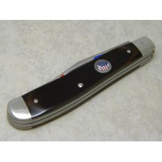 Camillus USA Wood "Forever Free - American Eagle and Flag" Slimline Trapper Farmers Jack Knife Camillus USA Wood "Forever Free - American Eagle and Flag" Slimline Trapper Farmers Jack Knife