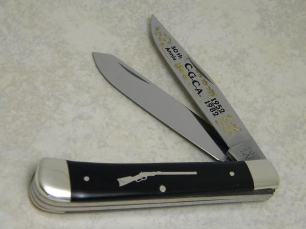 Battle Axe Brand Shouse & Hardin Germany Black "30th Anniv. C.G.C.A 1952-1982" Trapper Knife Battle Axe Brand Shouse & Hardin Germany Black "30th Anniv. C.G.C.A 1952-1982" Trapper Knife