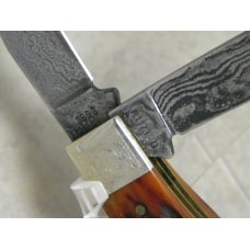 Remington UMC USA 1998 Bone R1173-D Damascus Baby Silver Bullet Knife Remington UMC USA 1998 Bone R1173-D Damascus Baby Silver Bullet Knife