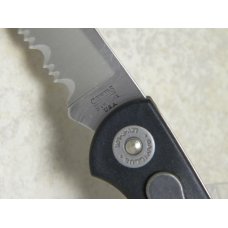 Camillus New York USA Black Zytel Patented Model 5849 LEV-R-LOK Partial Serrated Lockback Knife Camillus New York USA Black Zytel Patented Model 5849 LEV-R-LOK Partial Serrated Lockback Knife
