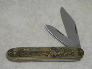 Winchester USA The Getaway Brass 2 Blade Pen Knife