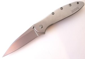 Kershaw Leek Model #1660 Plain Drop Point Blade W/ Tip Lock Folding Pocket Knife 