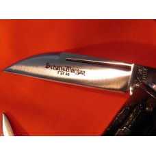 Schatt & Morgan 4" Whittler Pocket Knife w/ Amber Winterbottom Handles & Blade Etch -1 of 30 -NOS Schatt & Morgan 4" Whittler Pocket Knife w/ Amber Winterbottom Handles & Blade Etch -1 of 30 -NOS