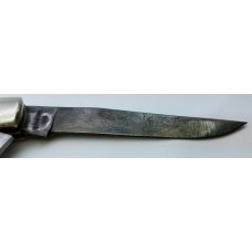 Mooremaker 2012 Two Blade Yellow Bone Handle Trapper Folding Pocket Knife USA MADE