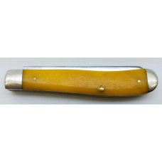 Mooremaker 2012 Two Blade Yellow Bone Handle Trapper Folding Pocket Knife USA MADE