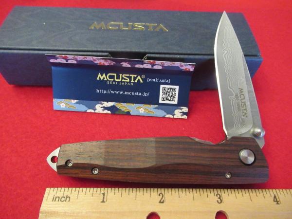 Mcusta  Liner Lock Rosewood Gents Knife Damascus  Model MC-0053DR