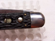 SCHRADE WALDEN AUTOMATIC/SWITCHBLADE- IMITATION JIGGED BONE HANDLES c. 1946-50's