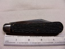 SCHRADE WALDEN AUTOMATIC/SWITCHBLADE- IMITATION JIGGED BONE HANDLES c. 1946-50's
