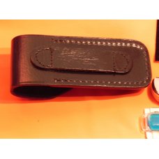 J A Henckels Lg 5" Folding Hunter (HK19-S) with Great Stag Handles & Gold Scroll Blade Etch +Sheath