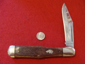 Ka-Bar Large Coke Bottle Single Blade Bone Handle Hunter