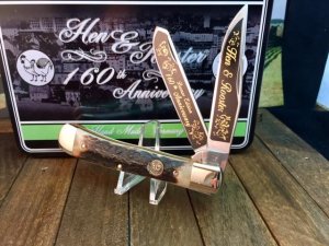 Hen and Rooster Germany European Stag  160th Anniversary Trapper W/ Collector Tin