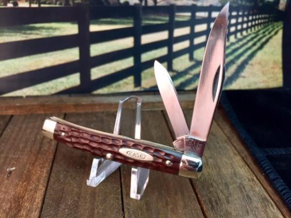 Case XX Pre 1970 Model 6244 ,Brown Jigged Bone w/ Nickle Silver Bolsters, Liners and Pins, Mint. 