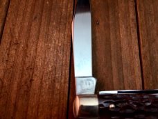 Case XX Pre 1970 Model 6244 ,Brown Jigged Bone w/ Nickle Silver Bolsters, Liners and Pins, Mint. 