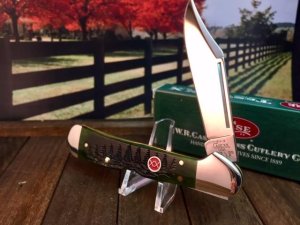 Just  in time for Christmas.  Case Dark Green Christmas Tree Jigged Bone Copperlock.
