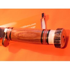 Marbles USA Hunting Knife, WoodCraft Model w/ WineWood Handles & Stag Pomel -NOS w Sheath & Orig Box