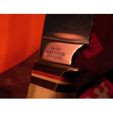 J A Henckels Fixed Blade Hunter knife HK501 w Deer Stag Handles +Gold Scroll & Black Bear Blade Etch J A Henckels Fixed Blade Hunter knife HK501 w Deer Stag Handles +Gold Scroll & Black Bear Blade Etch