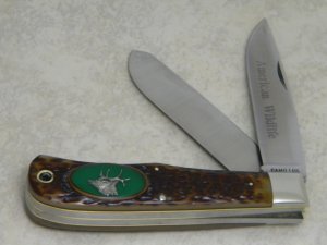 Camillus USA Delrin American Wildlife Series #10 Jumbo Trapper Knife