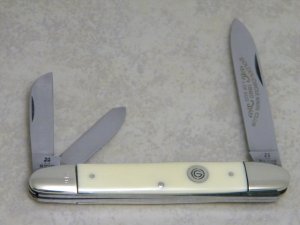 Kissing Crane Germany Imitation Ivory Anglo Saxon Whittler Knife - 1980 Golden Circle Knife Club
