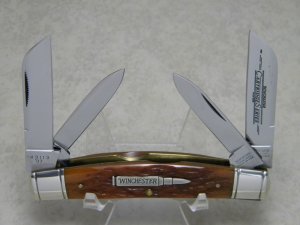 Winchester Trademark USA 1997 Bone 49113 Cartridge Series Large 4 Blade Congress Knife