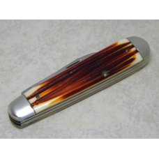 Queen Steel #10 Imitation Winterbottom Bone Burnt Orange Jack Knife c.1950's Queen Steel #10 Imitation Winterbottom Bone Burnt Orange Jack Knife c.1950's