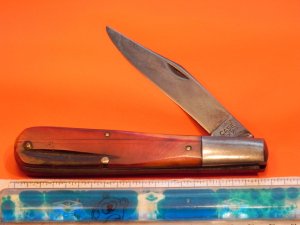  Old Case xx -MDL# 6143 Daddy Barlow Red bone handles  &replacement pin w crack -good used condition