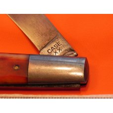 Old Case xx -MDL# 6143 Daddy Barlow Red bone handles &replacement pin w crack -good used condition Old Case xx -MDL# 6143 Daddy Barlow Red bone handles &replacement pin w crack -good used condition