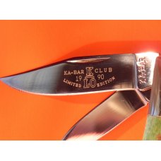 Vintage Ka-Bar Lo Club 2 Blade Dog Head Barlow Pocket Knife w/ Great Green Bone Handles - NOS & NM Vintage Ka-Bar Lo Club 2 Blade Dog Head Barlow Pocket Knife w/ Great Green Bone Handles - NOS & NM