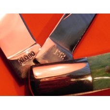Vintage Ka-Bar Lo Club 2 Blade Dog Head Barlow Pocket Knife w/ Great Green Bone Handles - NOS & NM Vintage Ka-Bar Lo Club 2 Blade Dog Head Barlow Pocket Knife w/ Great Green Bone Handles - NOS & NM